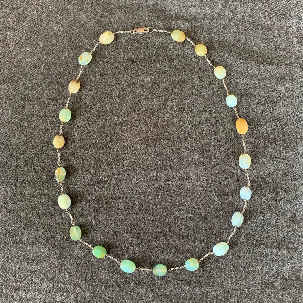 10k White Gold Chalcedony Necklace